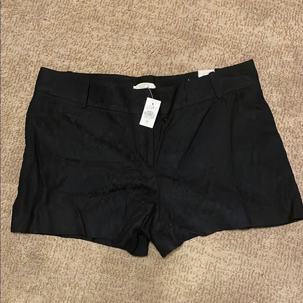 LOFT Black High Waist Structured Shorts